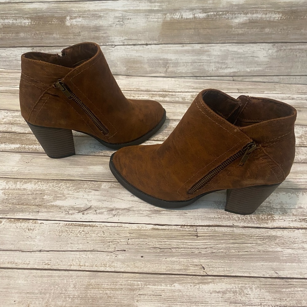 Brown Suede Ankle Booties